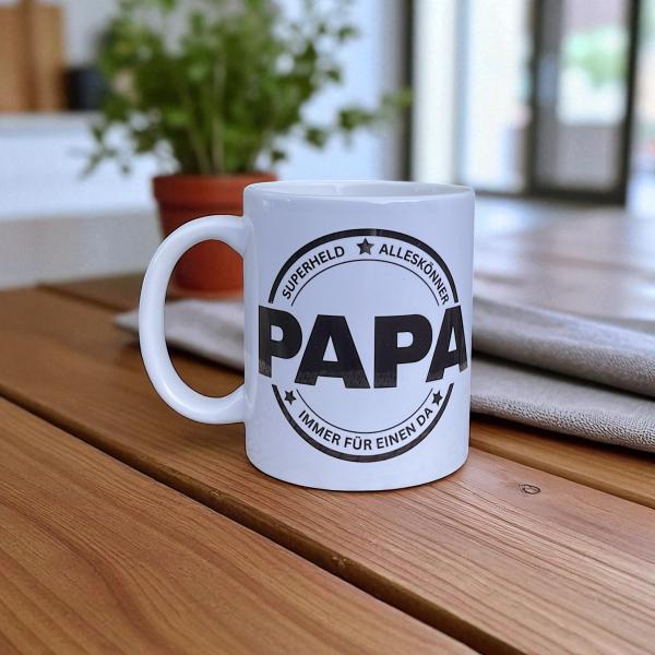 Keramiktasse Papa personalisiert Namenstasse Vatertag Kaffeetasse Kaffeebecher Teetasse - Artikel Nr. 1100061